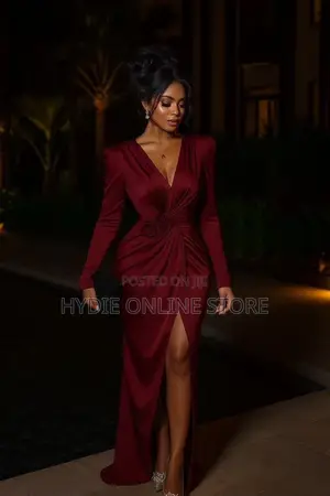 Classic Black Slit Party Dress