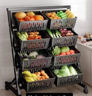 4-Tier Multi-Functional Steel Kitchen Vegetable Fruit Storage Rack