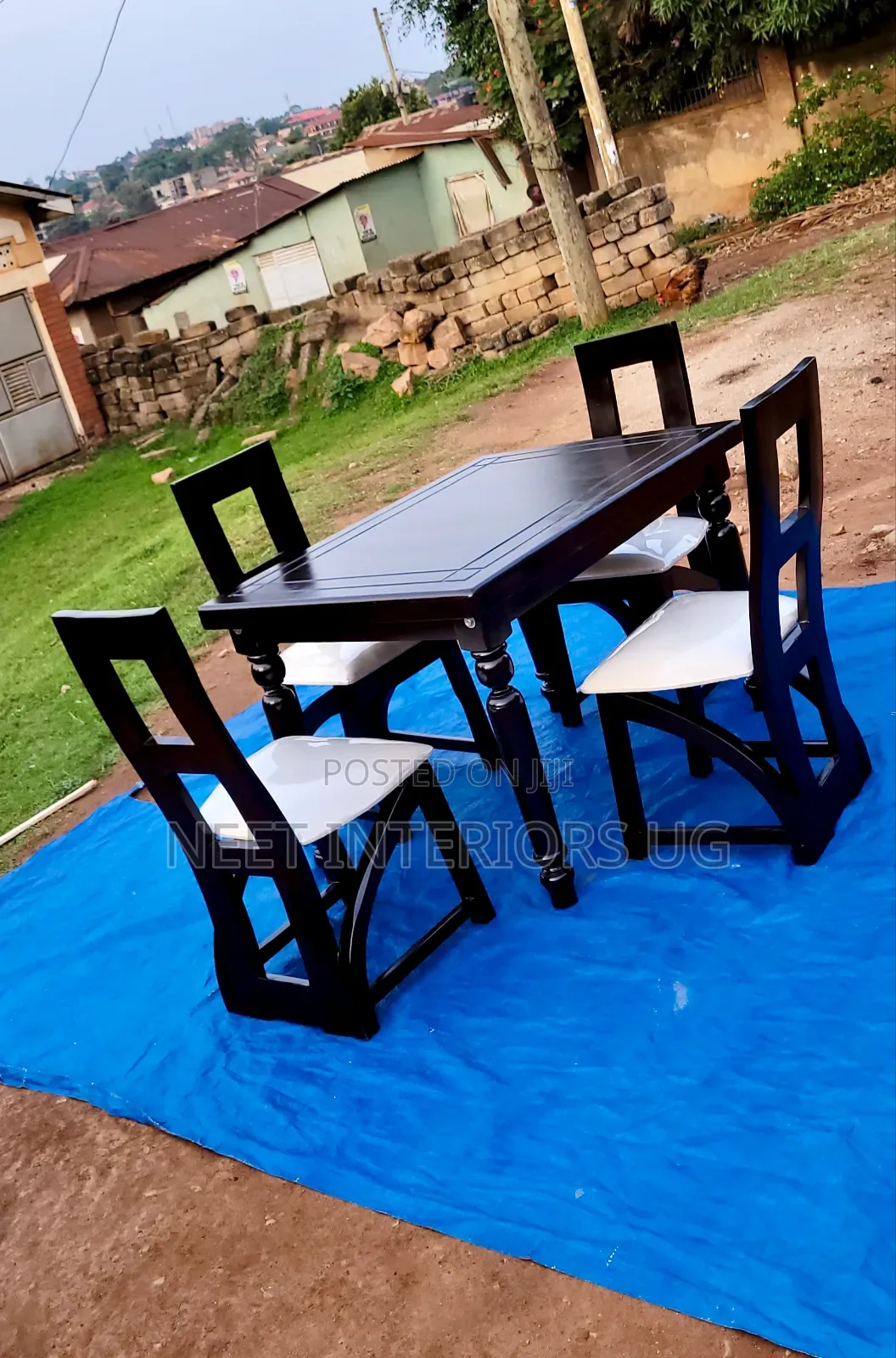 4 Seater Dining Table Dark Brown Colour
