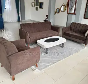 Modern Brown 3-Piece Living Room Sofa Set