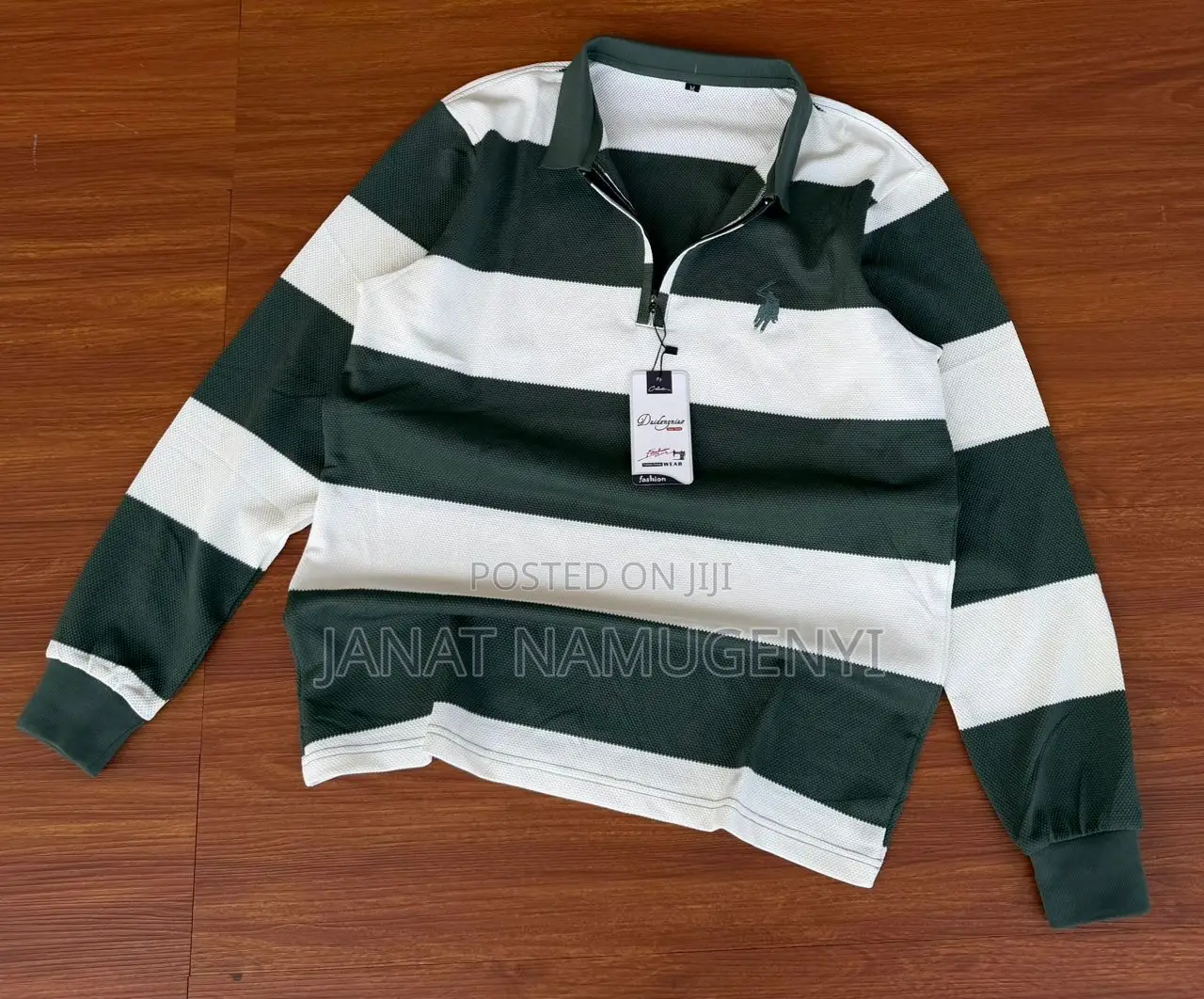 Long Sleeve Strip Polo T-Shirts M - 2xl
