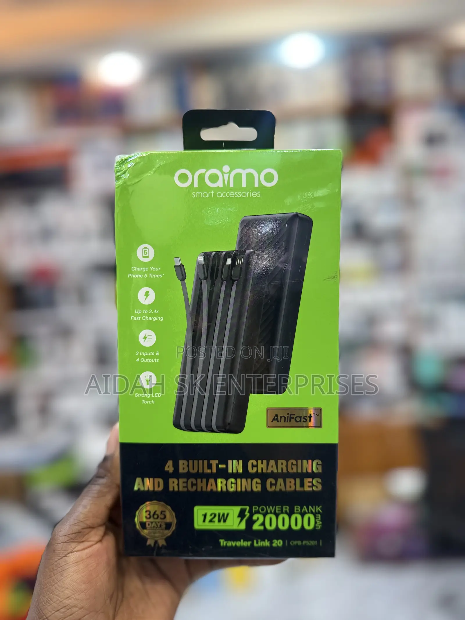 Oraimo Traveler Link 20 Power Bank With a 20,000mah Capacity.