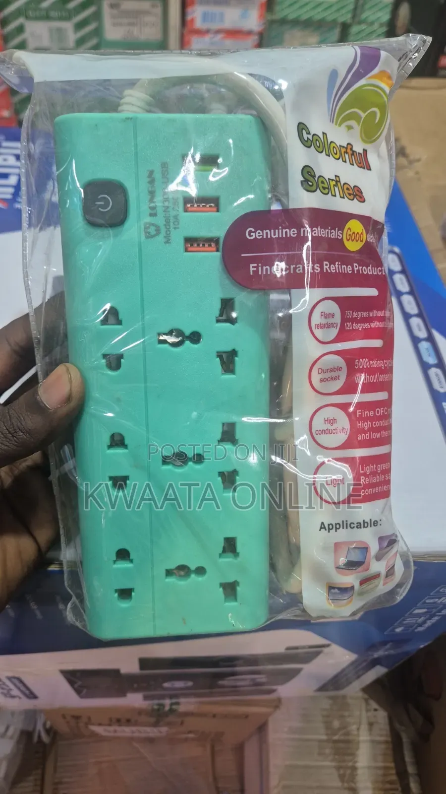 1 Pc Longan Power Extension, 3 Sockets + 3 Usb Ports, 3 Meters N309