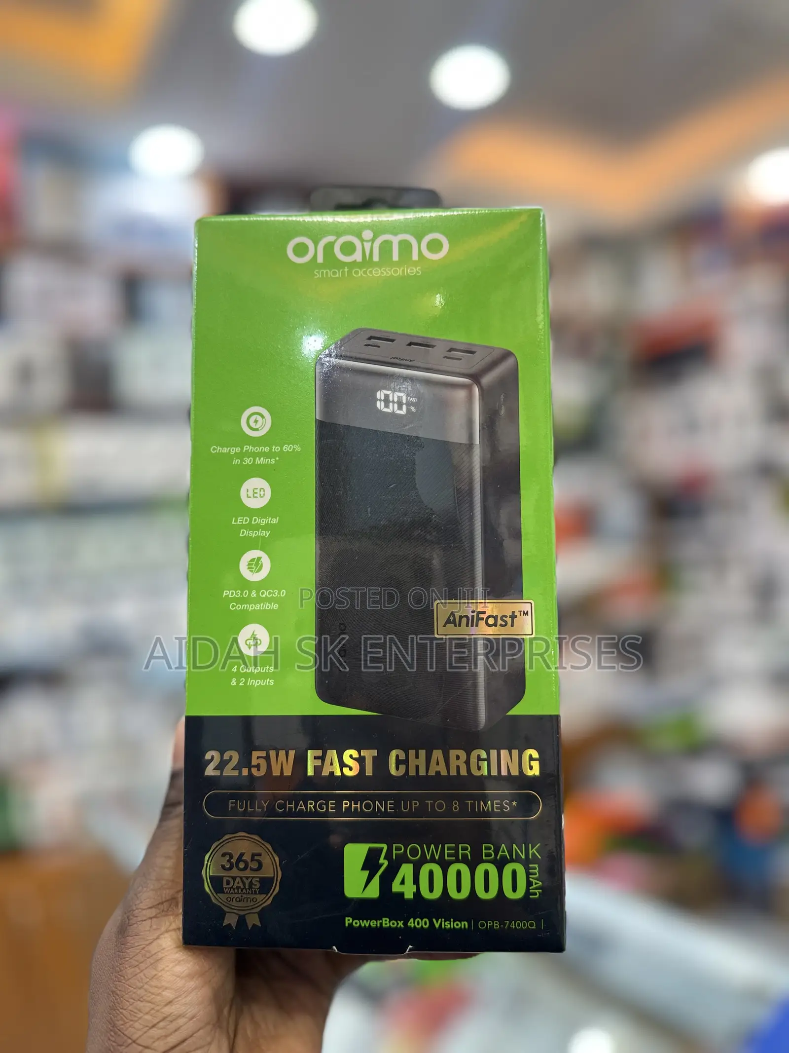 Oraimo Powerbox 400 Vision 40,000mah 22.5w Fast Charging Power Bank