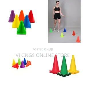 18cm Plastic Traffic Space Cone Marker Set of 6 Field Marking Equipmen
