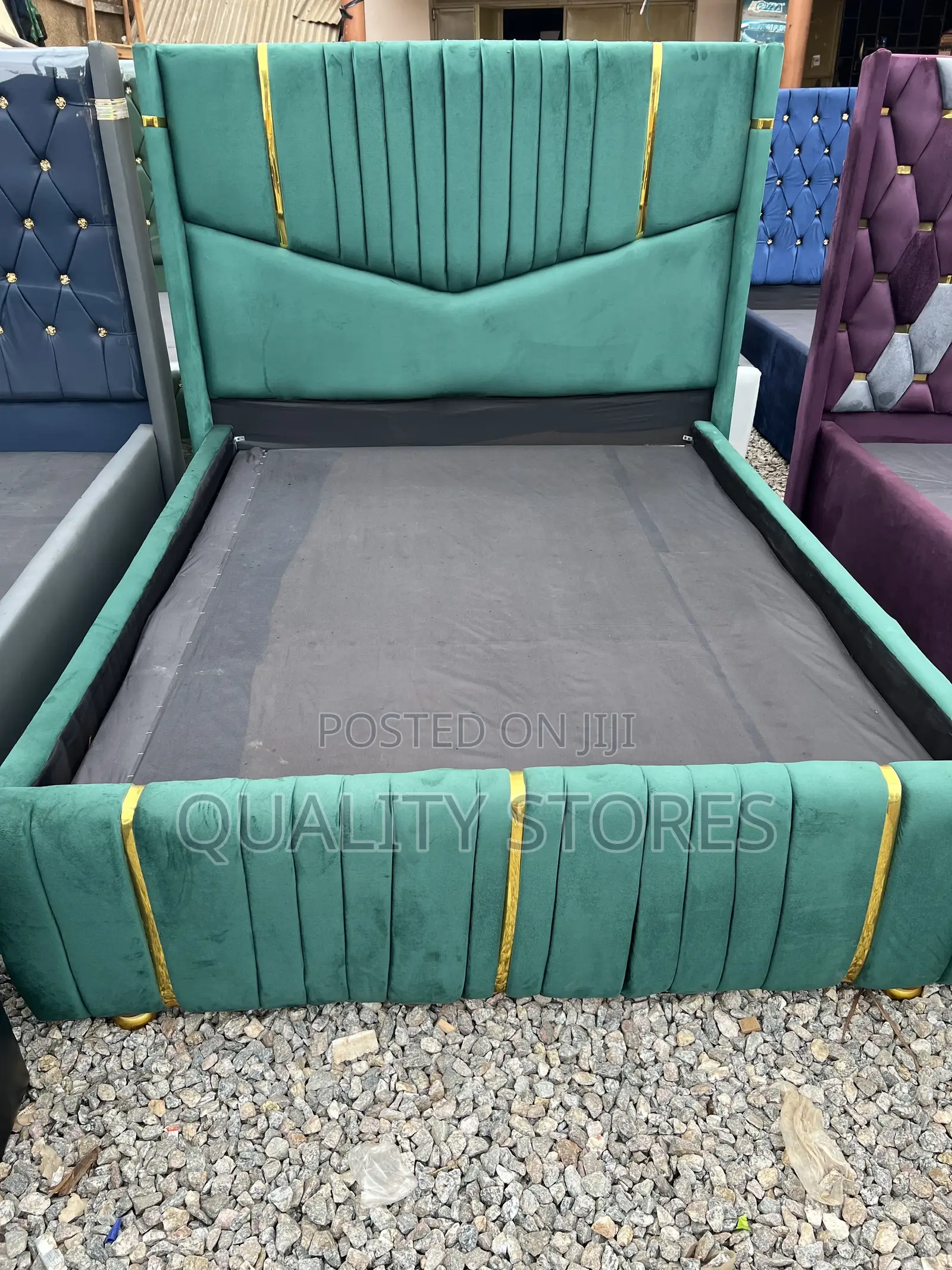 Sofa Bed Stripped Green Five by Six