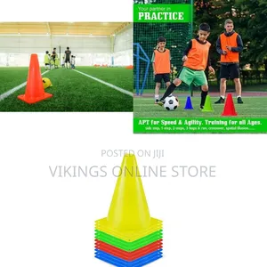 38cm Plastic Traffic Space Cone Marker Set of 6 Field Marking