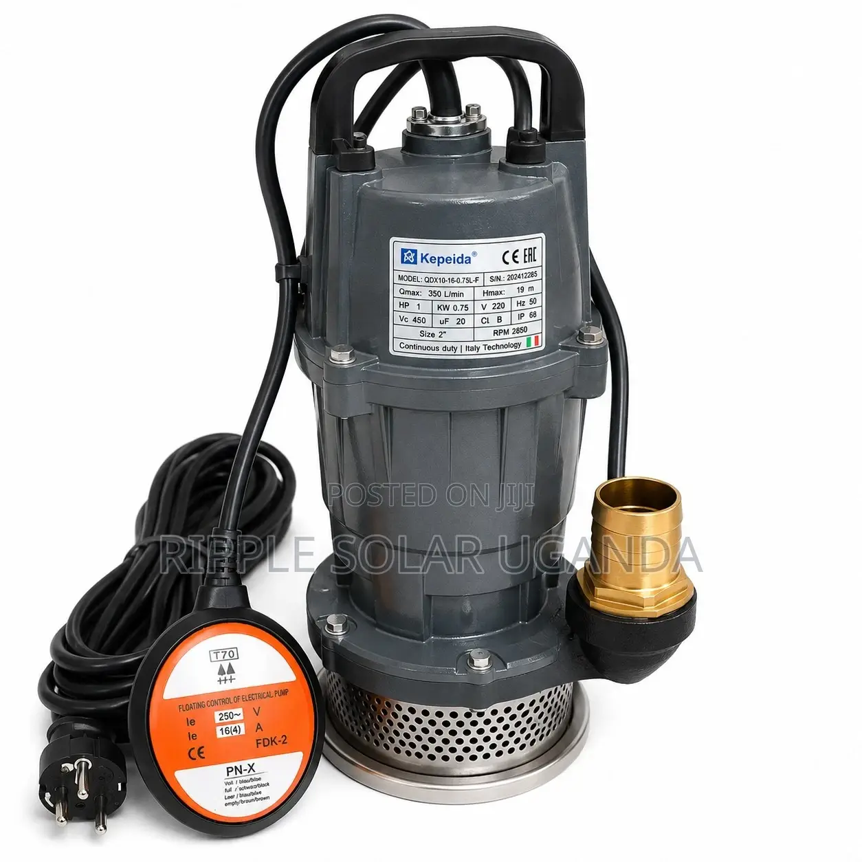 750w AC Submersible Water Pump 19m Head 10000l/H 220v