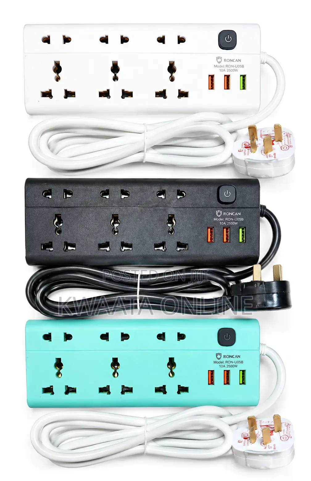 1 Pc Longan Power Extension, 3 Sockets + 3 Usb Ports, 3 Meters N309