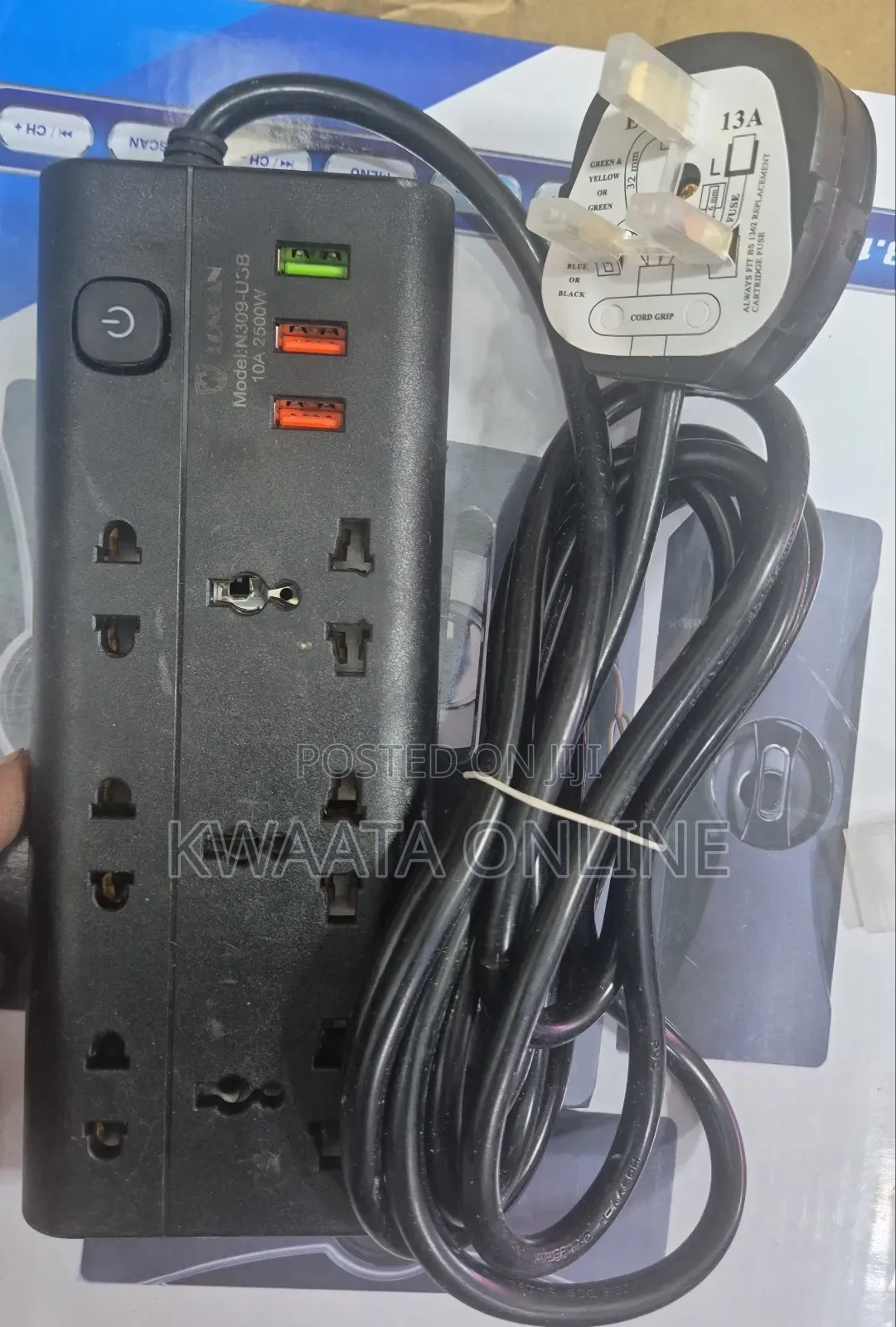 1 Pc Longan Power Extension, 3 Sockets + 3 Usb Ports, 3 Meters N309