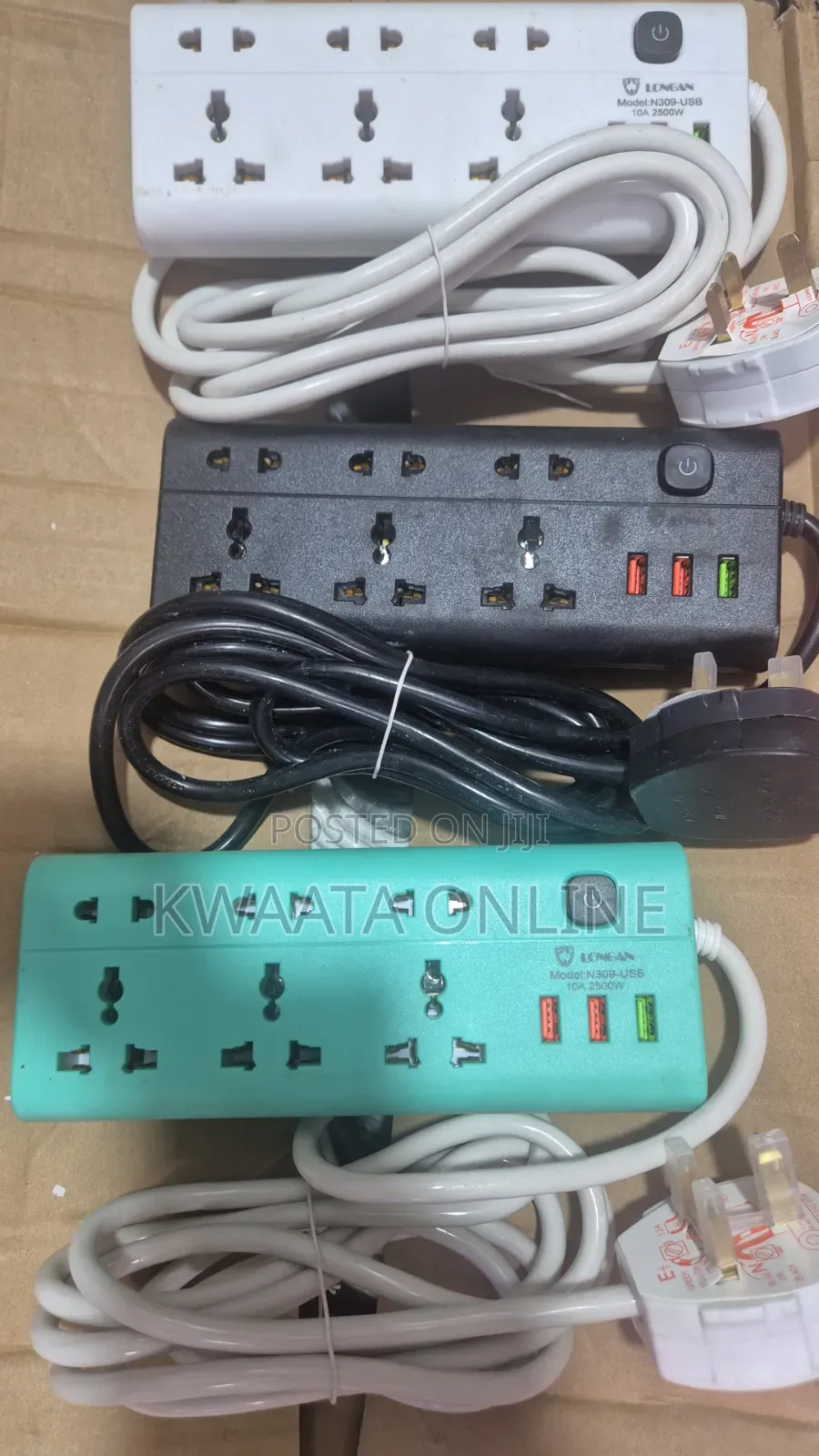 1 Pc Longan Power Extension, 3 Sockets + 3 Usb Ports, 3 Meters N309