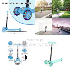 Height Adjustable Foldable Super 3 Wheel Scooter for Kids With Led