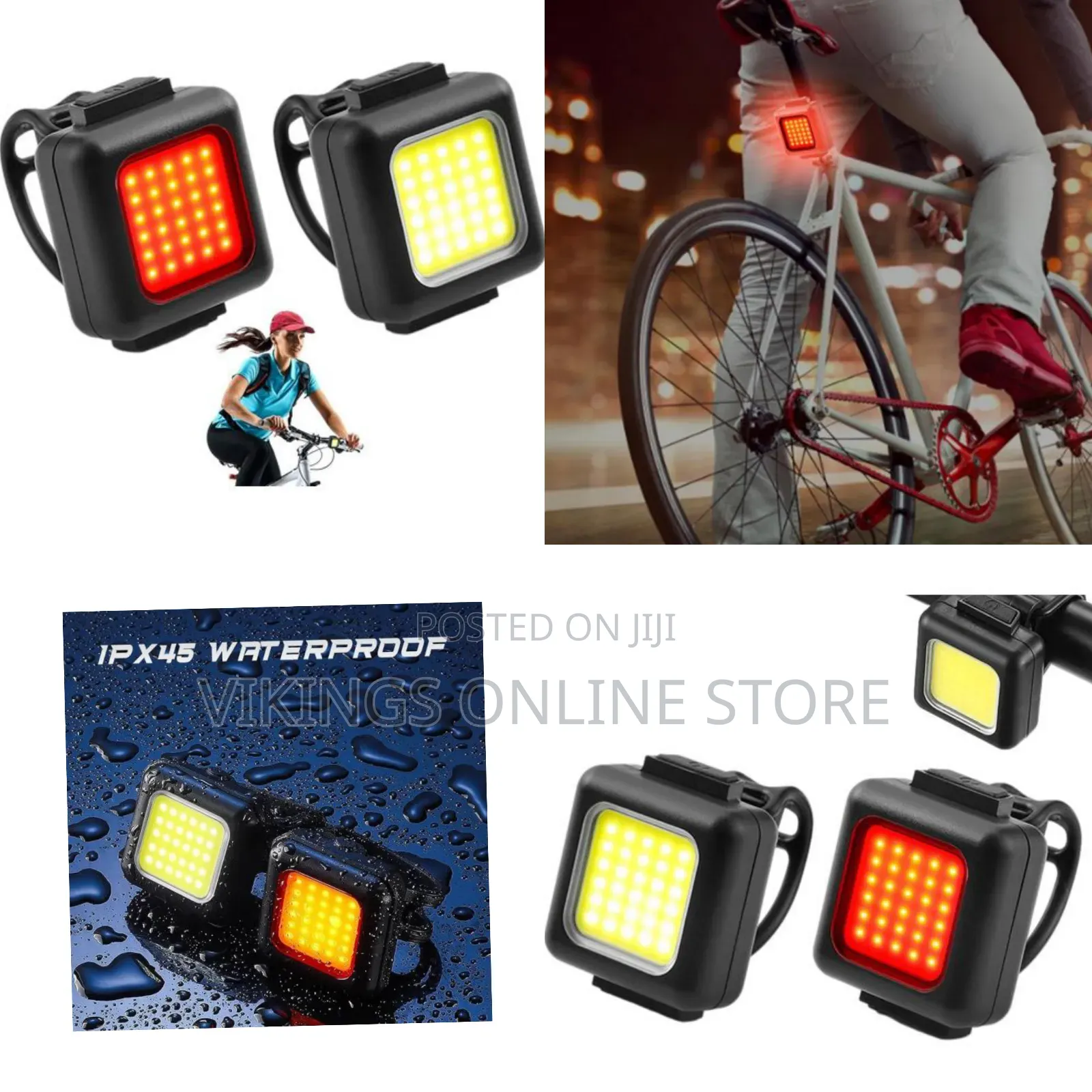 1 Pair of Ultra Slim Road Bikes Lights Tain Light Front and Back