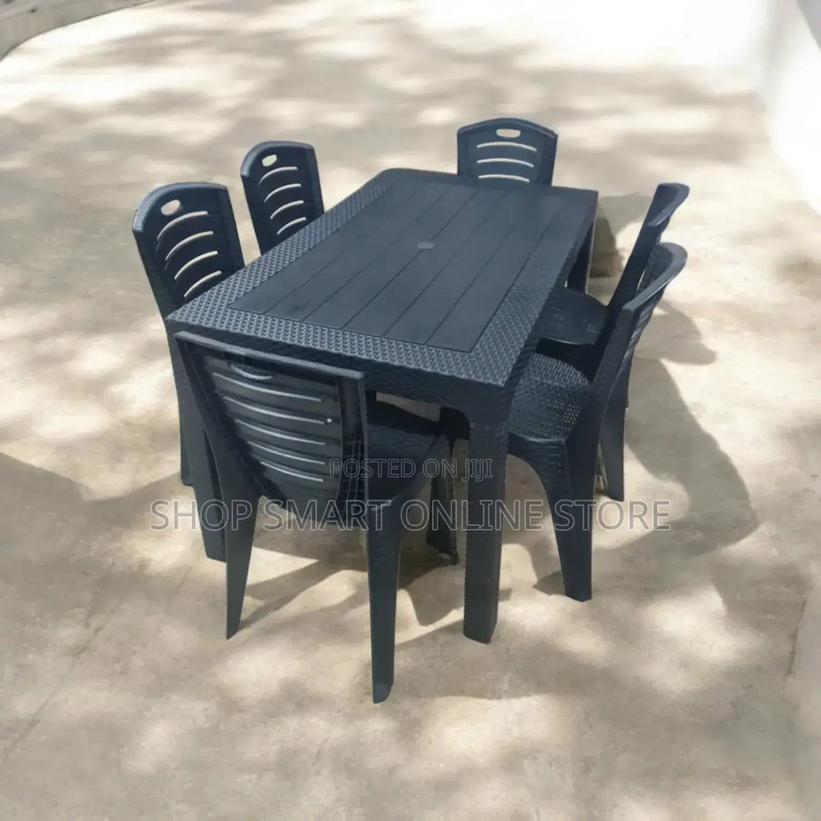 6 Seaters Dining Plastic Table and Chairs
