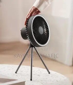 3-in-1 Portable Rechargeable Camping Tripod Fan With Led Light