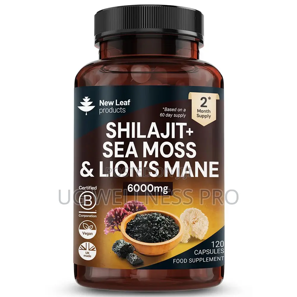 New Leaf Shilajit, Sea Moss, Lion's Mane Capsules 2 Month Supply