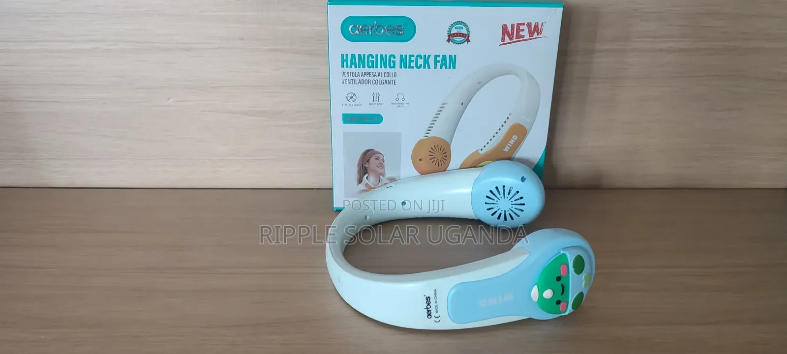 Aerbes Ab-fs16 Rechargeable Hanging Neck Fan 1200mah Wearable Cooler