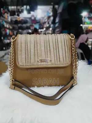 Tan and Gold Pleated Handbags