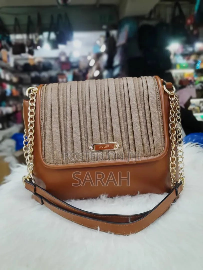 Tan and Gold Pleated Handbags