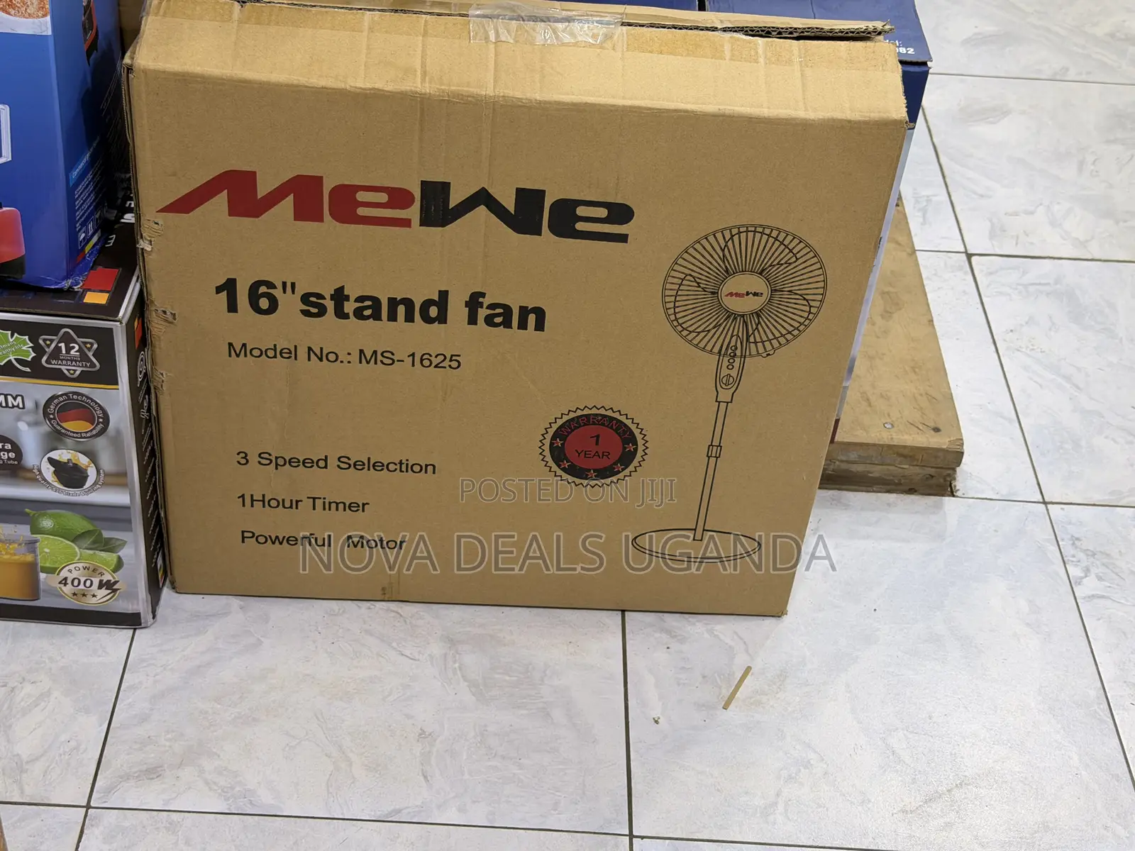 Mewe 16” Stand Fan 3speed Powerful Motor