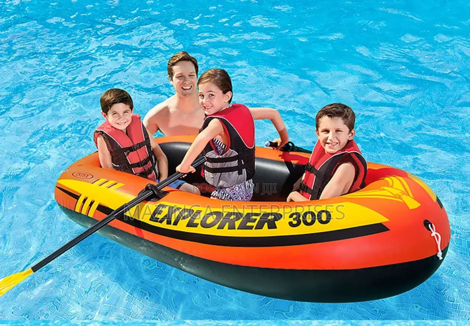 Intex Explorer 300 Compact Inflatable 3 Person Raft Boat W/Pump Oars