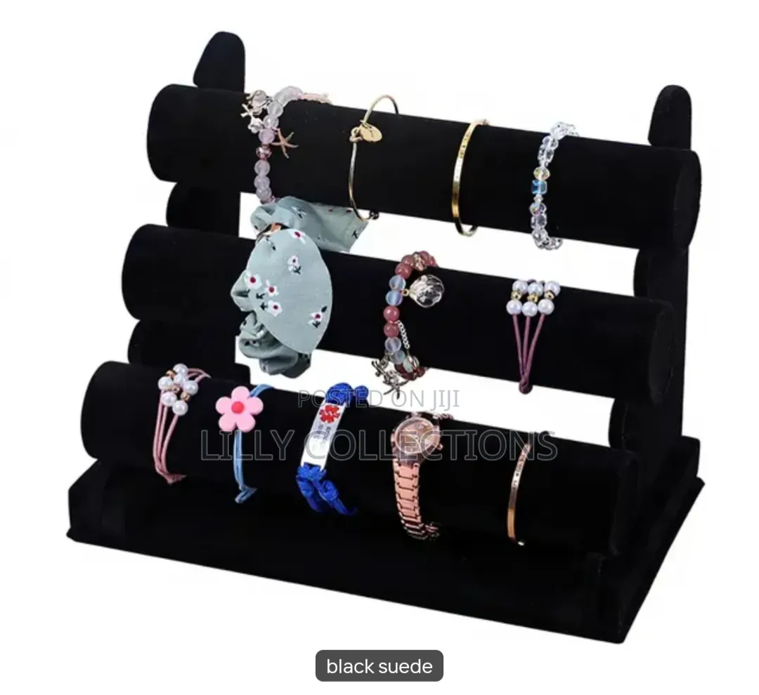 Three Tier Velvet Bangle Display