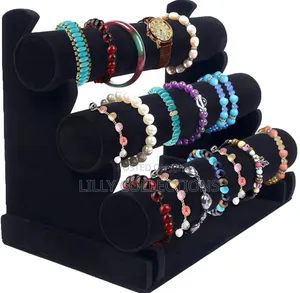 Three Tier Velvet Bangle Display