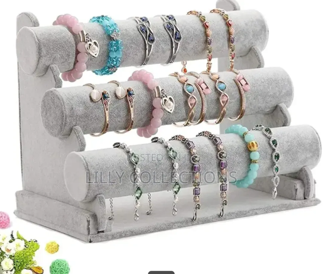 Three Tier Velvet Bangle Display