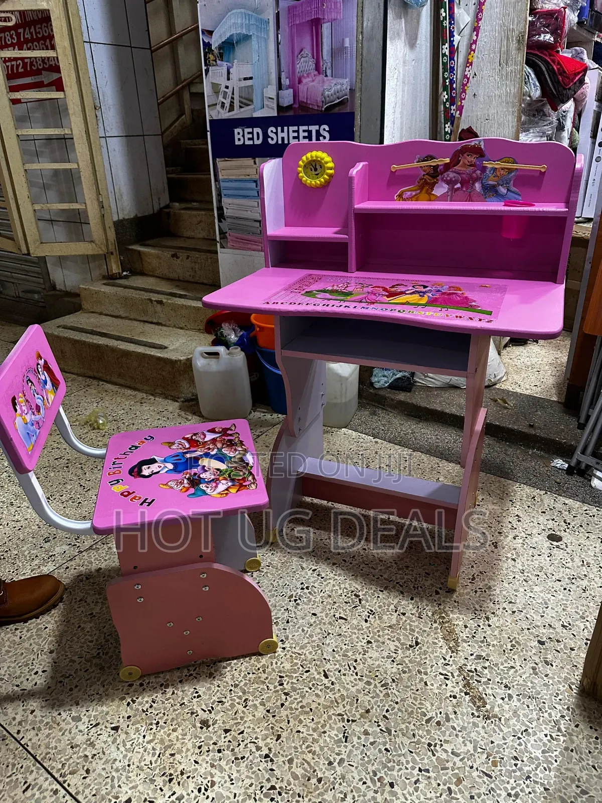 Children's Study Desk and Chair Set - Multicolor
