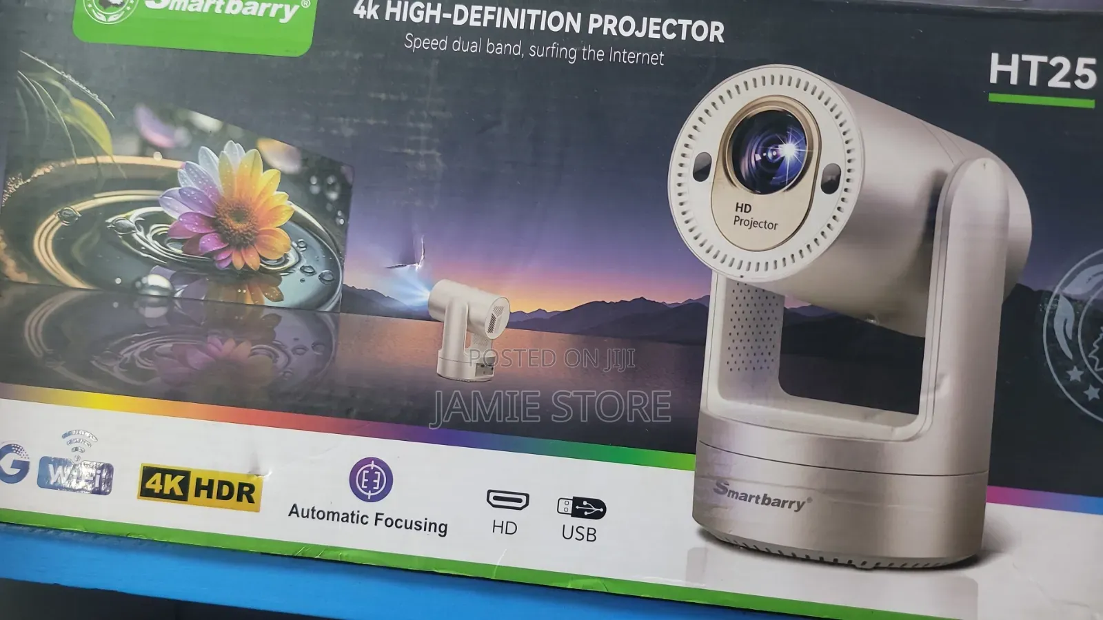 Smartbarry Projector Ht25/ Rechargeable Projector