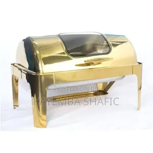 Luxury 9l Gold Stainless Steel Roll-top Chafing Dish