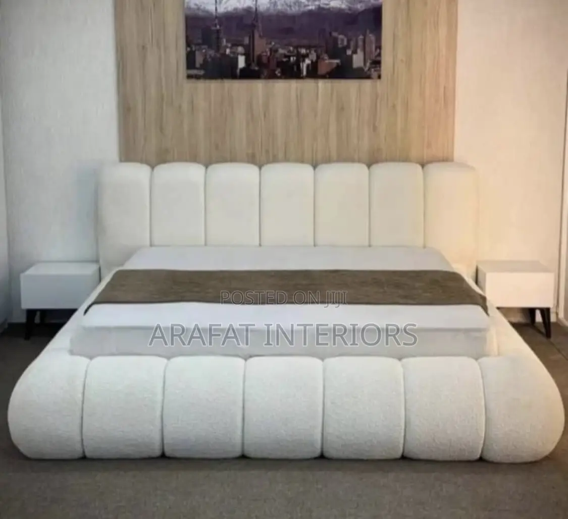 Classic Platform Bed Frame in Upholstery