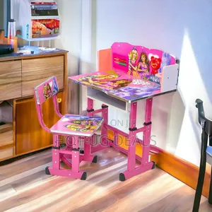 Educational Study Table and Chair Set for Kids - (Baby Pink)