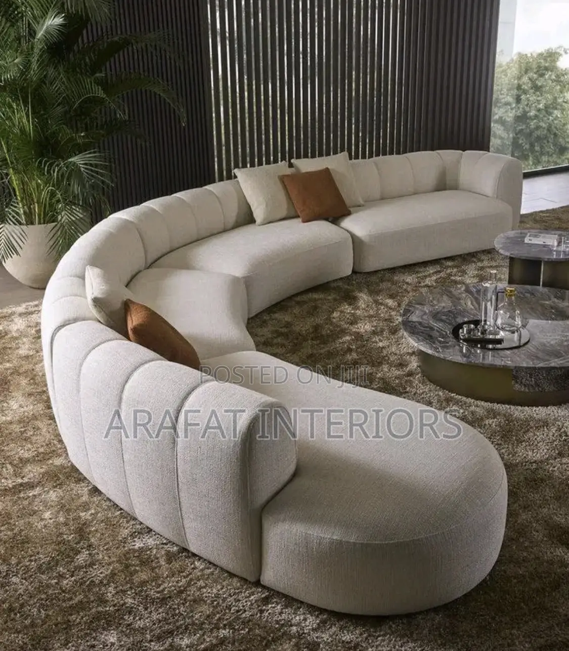 Modern Curved Crescent Sectional Sofa
