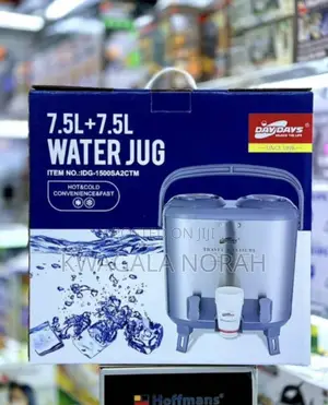 Double Hot and Cold Water Flask 15l Black Silver