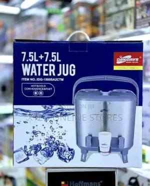 Double Hot and Cold Water Flask 15l Black Silver
