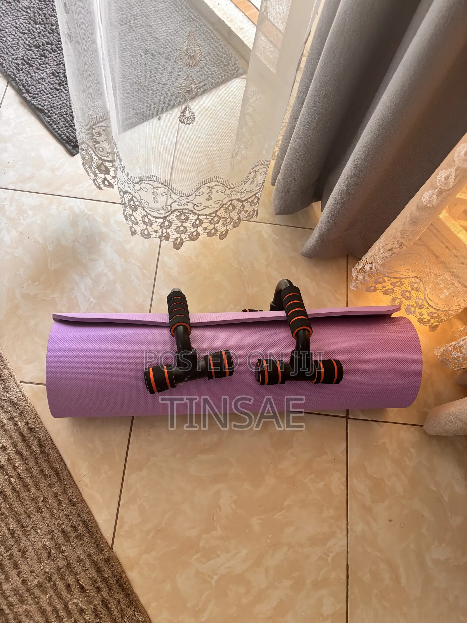 Yoga Mat + Push Up Bars Set
