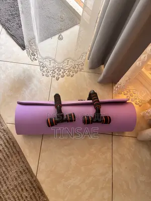Yoga Mat + Push Up Bars Set