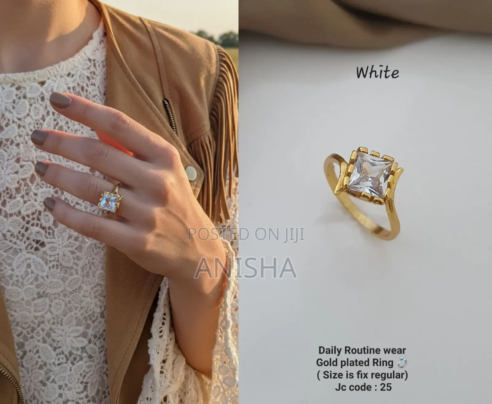 Rose Gold Adjustable Crystal Ring – Celebrity Style