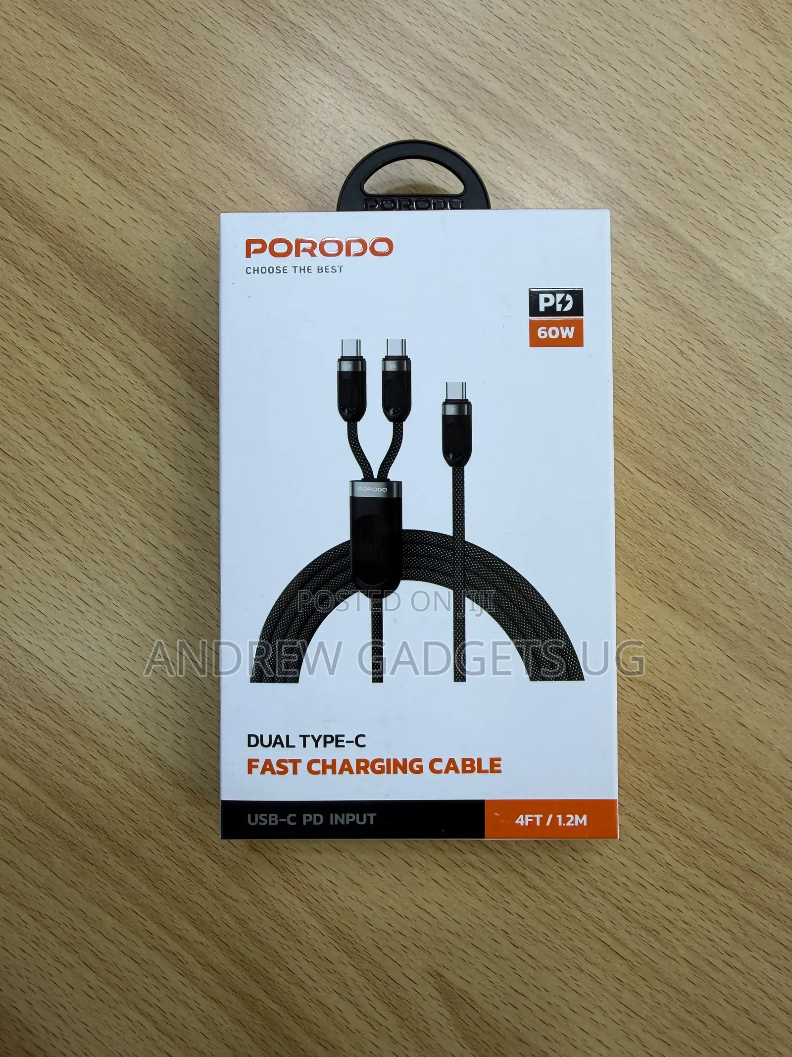 Porodo Dual Type-C Fast Charging Cable