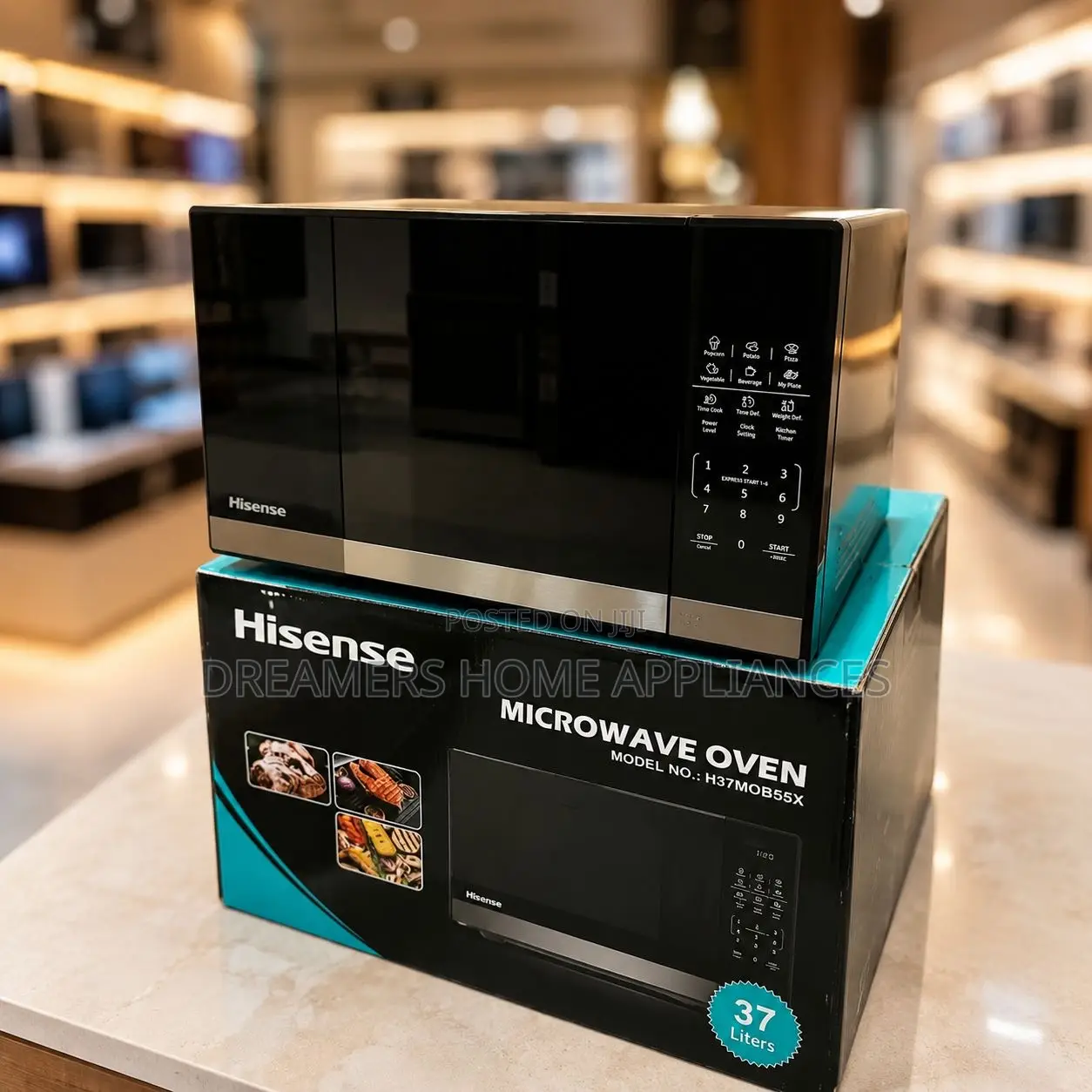 37l Hisense Digital Black Microwave