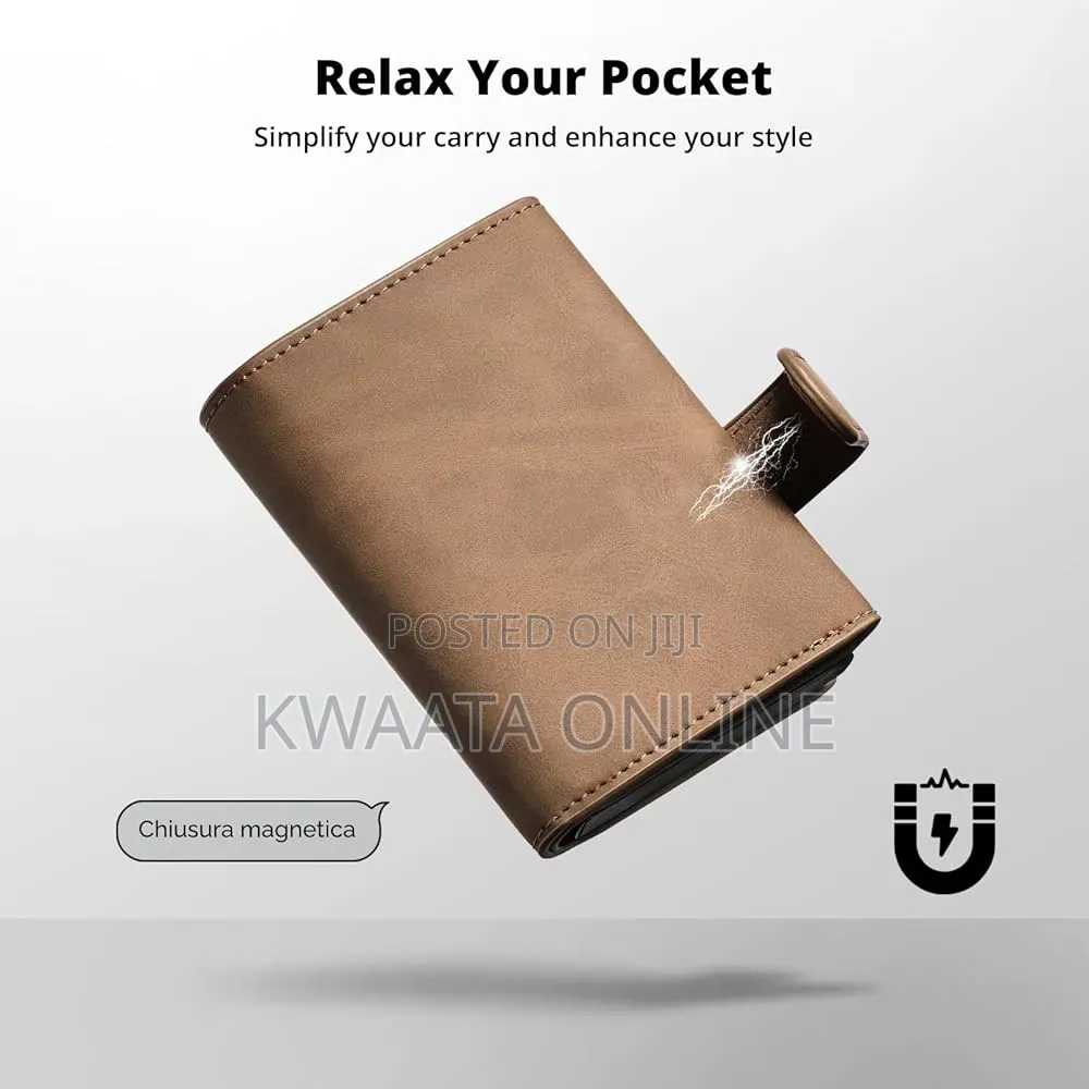 Mens Wallet, Slim Pop Up Card Holder Smart Card Cases With Coin Pocket
