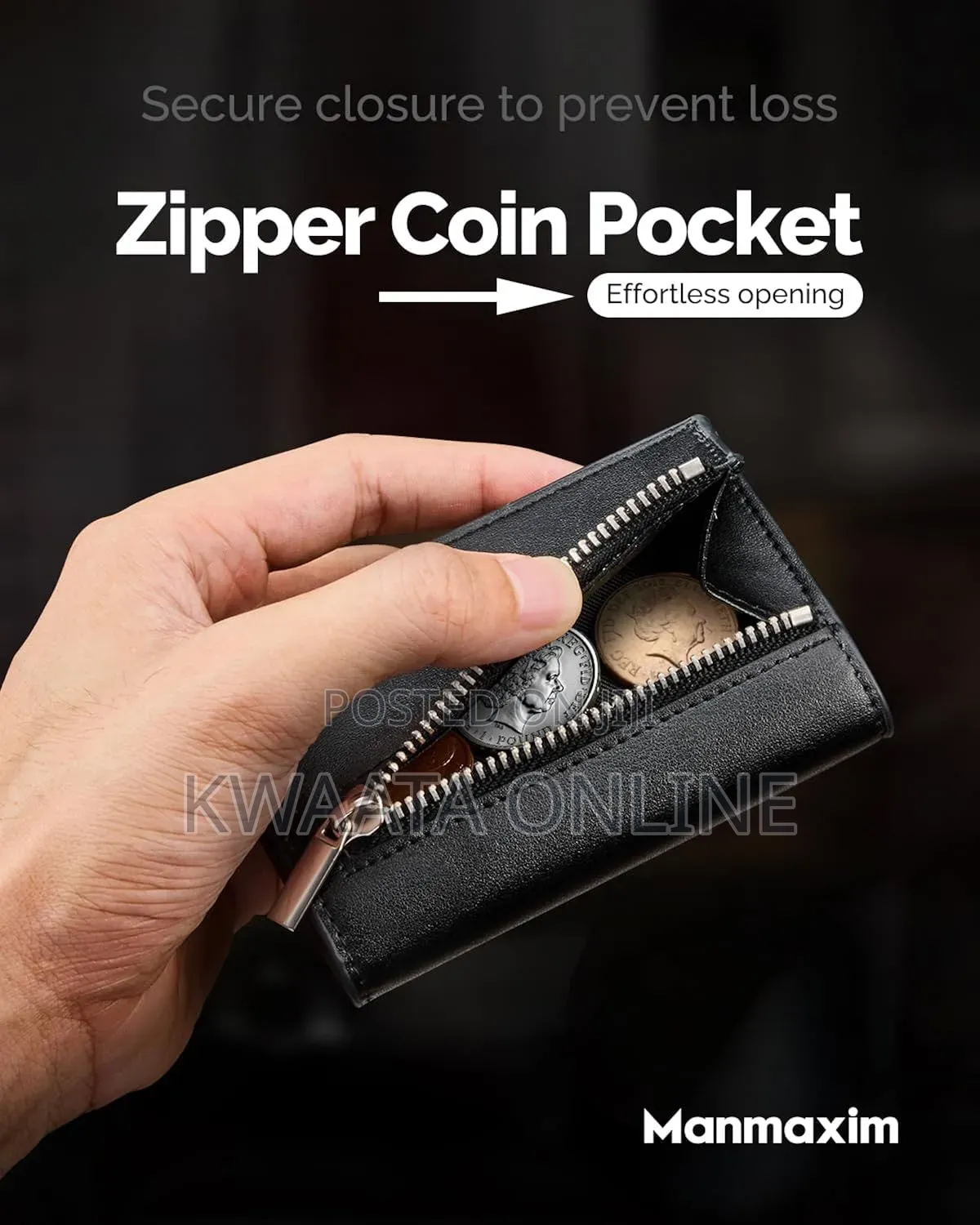 Mens Wallet, Slim Pop Up Card Holder Smart Card Cases With Coin Pocket