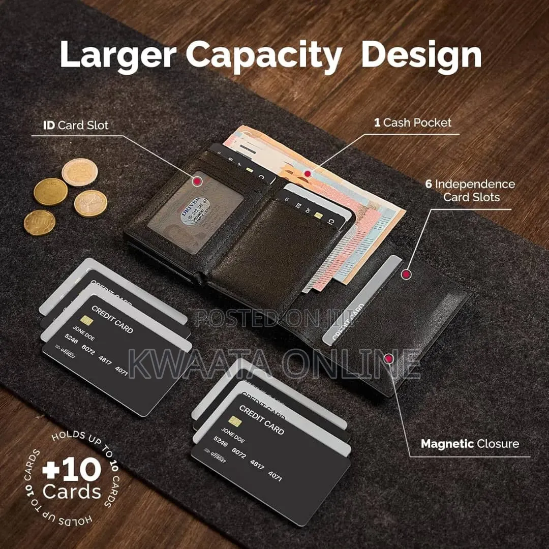Mens Wallet, Slim Pop Up Card Holder Smart Card Cases With Coin Pocket