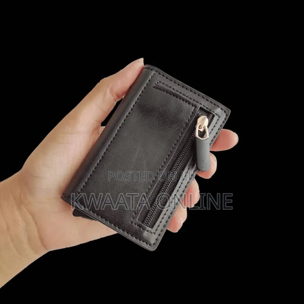 Mens Wallet, Slim Pop Up Card Holder Smart Card Cases With Coin Pocket
