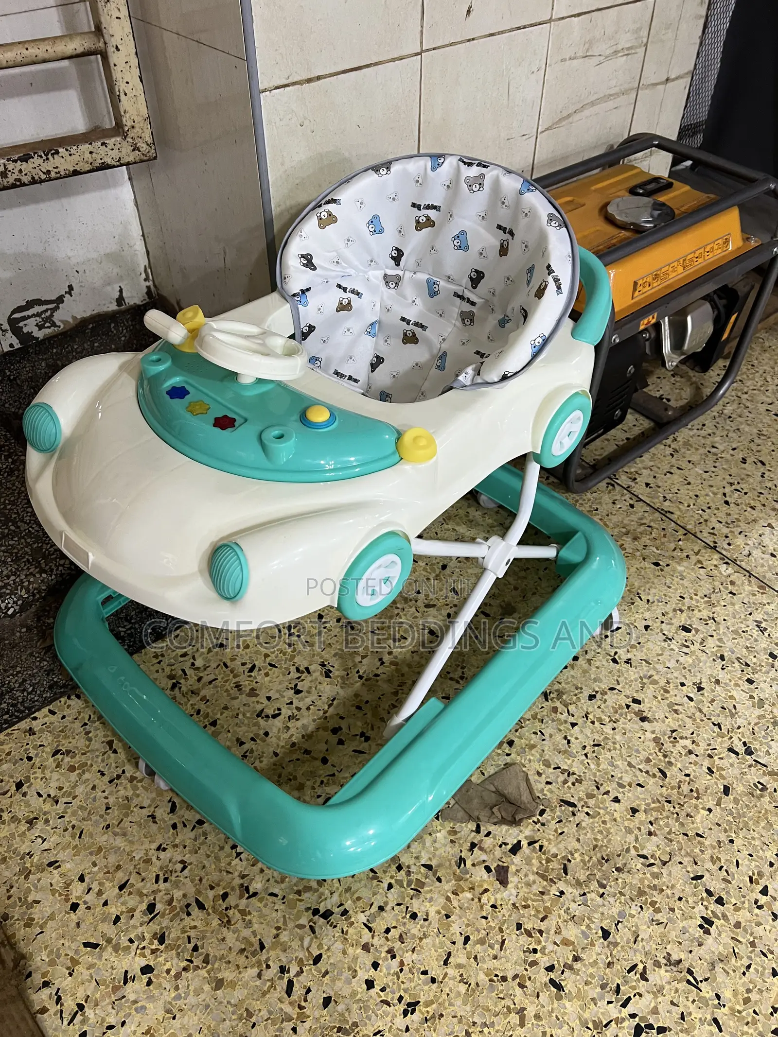 Car Shape Baby Walker Green