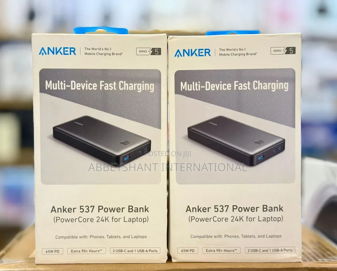 Anker 537 Power Bank 65w 3 Port Multi Device Fast Charging