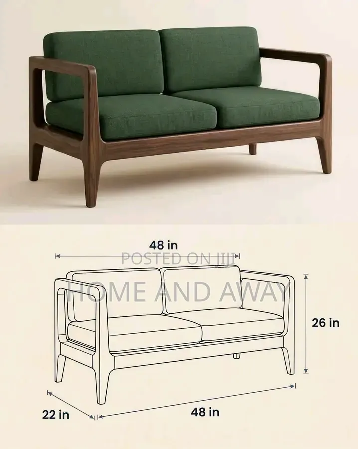 Modern Rustic 2 Seaters African Wooden Sofa Chair Any Colour 900,000/-