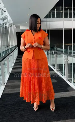Vest and Pleated Skirt Set