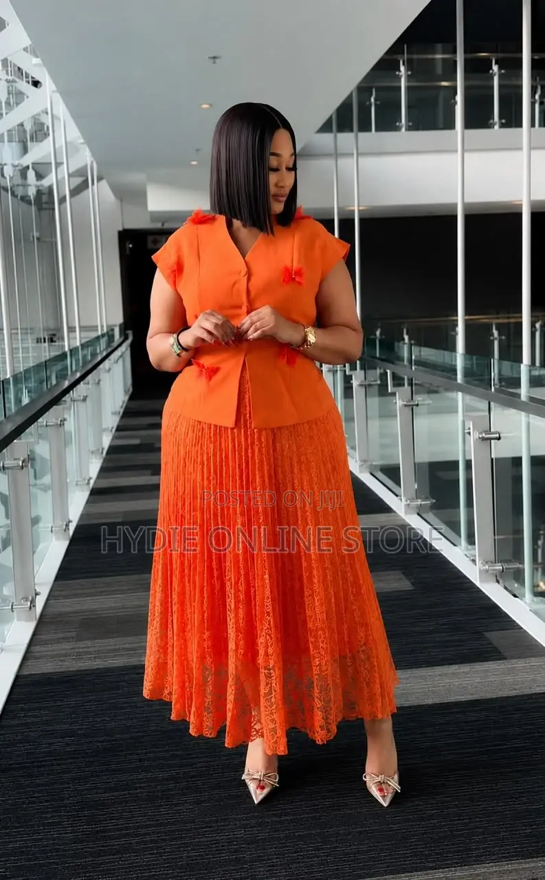 Vest and Pleated Skirt Set